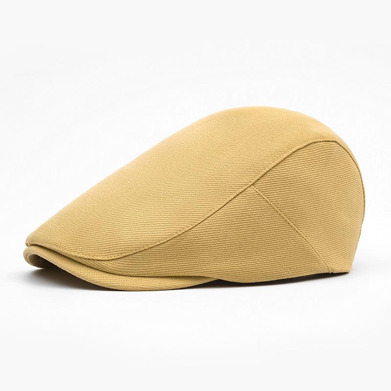 Ensfarget Cap Herre Solhatt Forward Cap Beret Kvinner Britisk Newsboy Cap