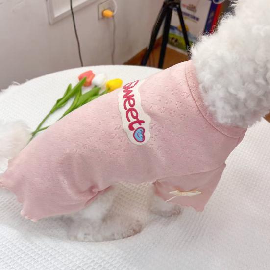 Kæledyr Sommer T-shirt Flæse Kortærmet Sød Hundetøj til Katte Små Mellemstore Hunde Åndbar Sommer Kæledyrs Outfits
