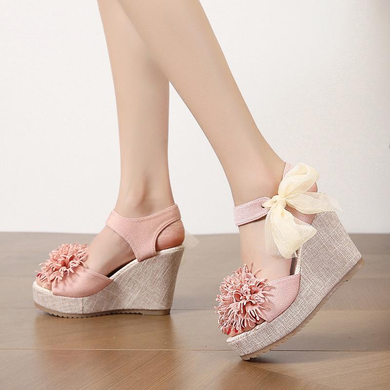 Sommer Frühling 2026 Mode Damen Plateau Keilsandalen Bequem Offene Zehenpartie Rutschfest Große Größen Schuhe für Damen 35-42 Damen Sandalen