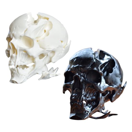 Halloween Skull Ornament Synthetic Resin Alien Skull Shape Figure Realistic