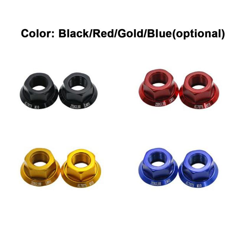 2 szt. Nakrętki Osi Piasty Koła Rowerowego Ze Stopu Aluminium 7075 Śruba M10*P1.0 Nakrętka do Przedniego i Tylnego Koła Roweru