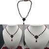Gothic Rose Pendant Necklace With Cross Chain Alloy Jewelry For Women And Men