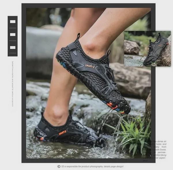 Turistická a obojživelná obuv: Velká brodivá, potápěčská a fitness obuv