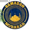2D Flat Islamic Ramadan Wooden Round Hanging Sign - Islamic Golden Print Art Plaque Decor for Ramadan, Eid, Muslim Home Front Door & Religious Gift
