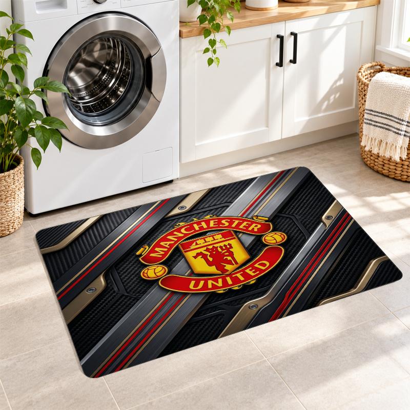 Flannel Kitchen Mat Manchester United Soft Area Rug Non Slip Floor Carpet Home Decoration