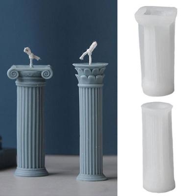 1 PC 3D Roman Column Candle Silicone Mould Aromatherapy Plaster Mould Wax Candle Mold Home Decoration