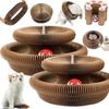 Magical Accordion Cat Scratching Board, Durable Indoor Interactive Pet Toy - Round Ball Track Magical Accordion Cat Scratching Board - Cat Toy