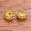 Stainless steel gold round enamel color isolation bead oil pendant