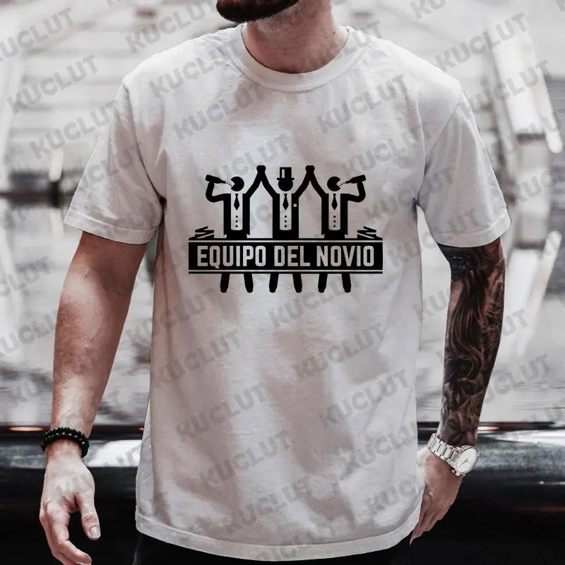 Spanish Bachelor Party T-shirts Evg Man Equipo Del Novio Tops Boyfriend Single Farewell Tees Groomsman Best Man Wedding Tshirt