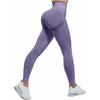 Workout Running Leggings Hip Lifting Seamless High Waist Tummy Control Gym Fitness Sport Pants for Women Purple L