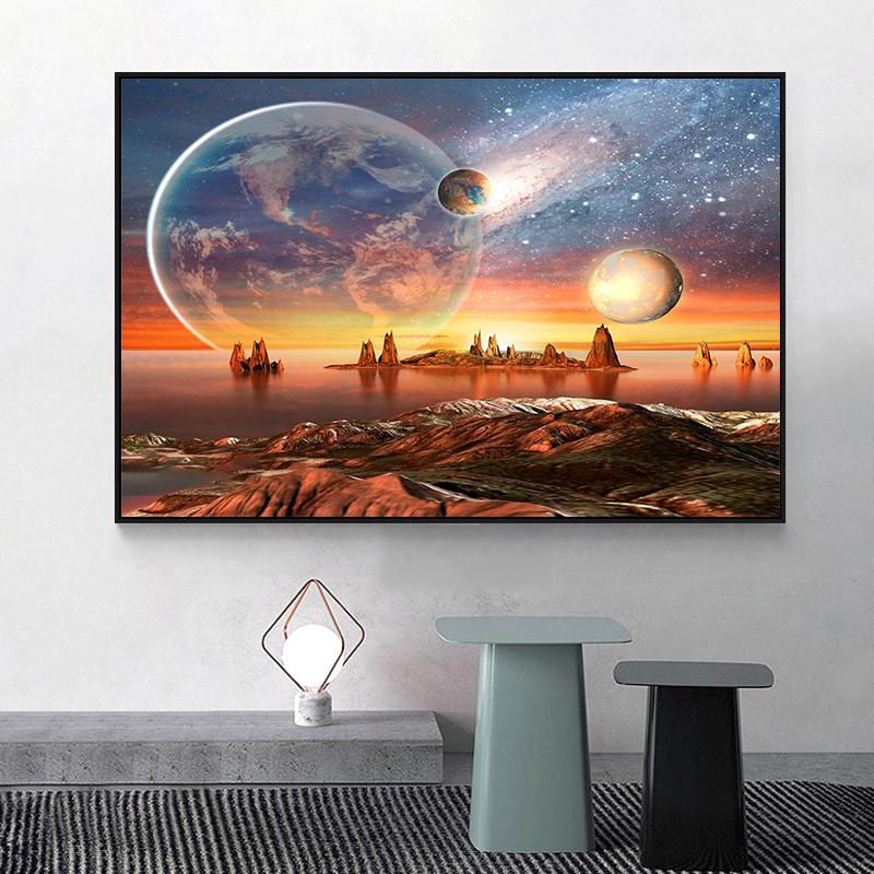 Moon Night Landscape Diy 5d Diamond Painting Kits Diamond Embroidery Cross Stitch Living Room Bedroom Art Wall Painting Decor