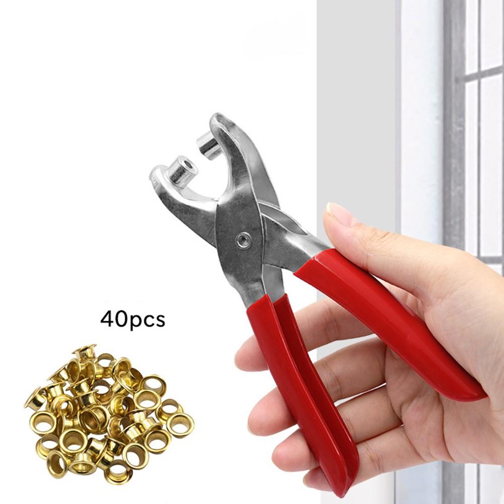 Sada na opravu kleští na očka, otvor 1/4 palce, ocelová tkanina, plátno, plátno