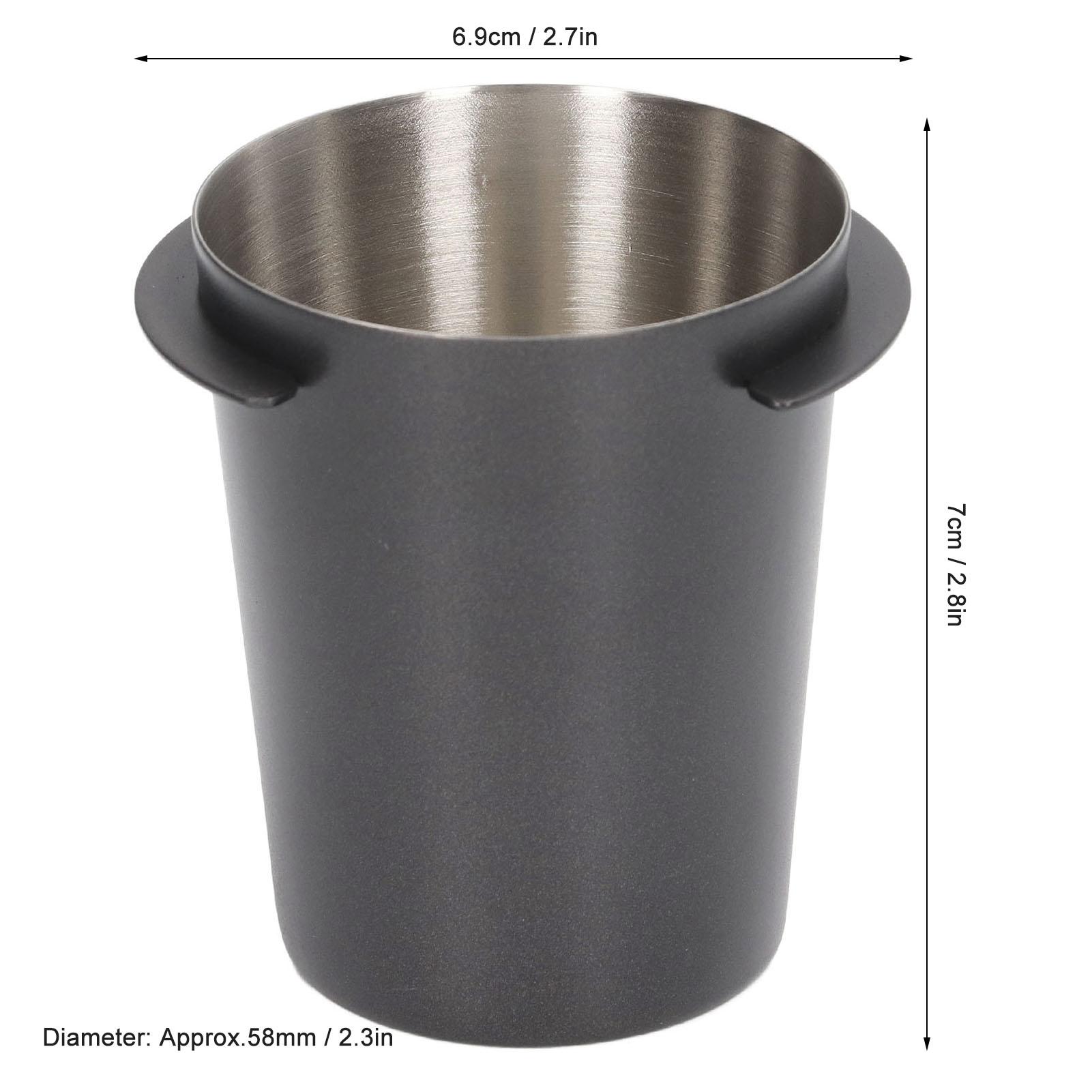 58mm Coffee Dosing Cup   Stainless Steel Coffee Machine Handle Dosing Cup Coffee Powder Feeder