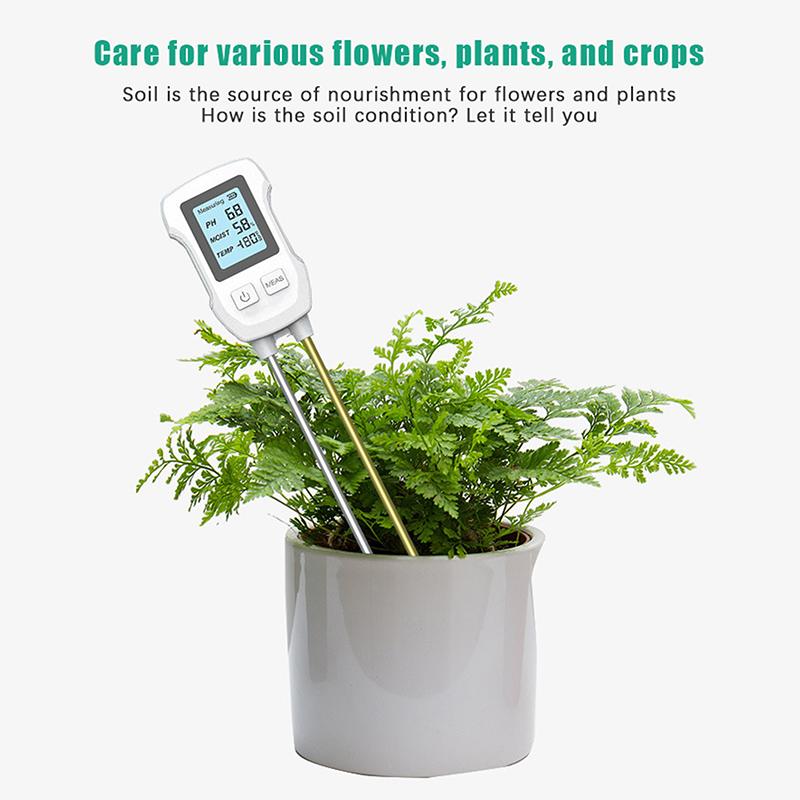 3 In 1 Digital Lcd Soil Meter Temperature Humidity Ph Meter With Backlight Plant Measuring Instrument For Flower Plants Garden
