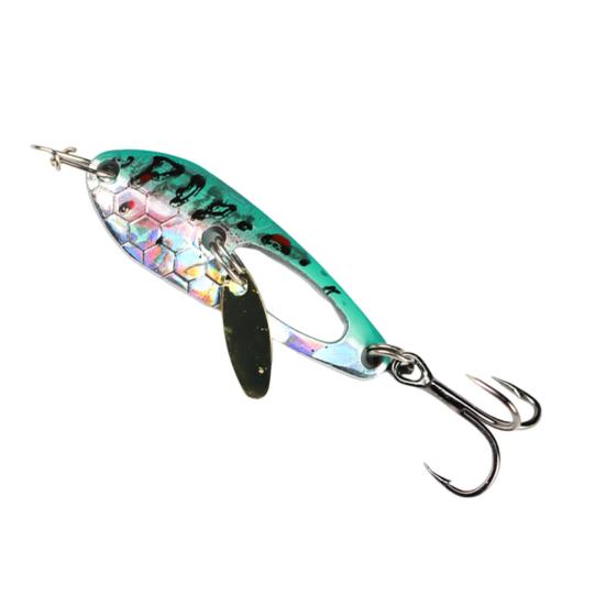 4CM/5G Spinner Blade Lure with Hook Double-sided Reflective Hard Metal Spoon Spinnerbait Rotating Sequin Lure Saltwater Freshwater Walleye Bass
