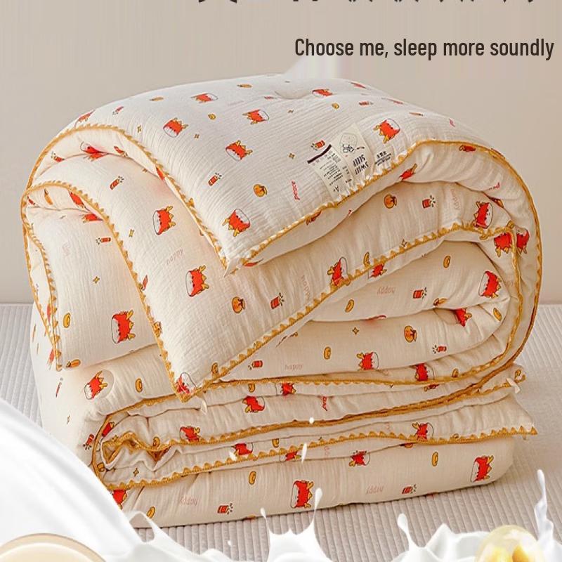 oeny Double-Layer Gauze Lyocell Soybean Fiber All-Season Quilt
