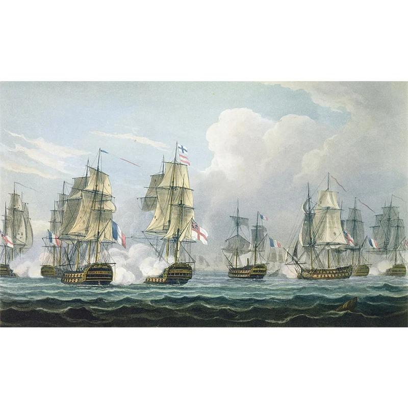 Vintage Oil Painting Poster The Battle of Trafalgar Painting Wall Art Prints Canvas Painting for Gallery Home Living Room Decor
