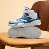 Anta Kids Synthetic Leather Fashion Versatile Shock Absorbing Lightweight High-Top Sneakers Kids Sneakers White Blue A12438002-4
