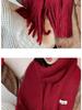 Ancola Red Mohair Wool-Blend Scarf: Women's High-End Korean Style Winter Shawl