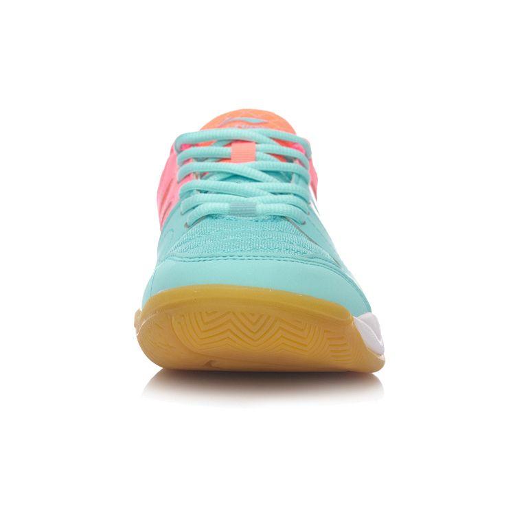 Li Ning Attack Wear Resistant Non Slip Low Top Badminton Shoes Women Shoes Blue Orange AYTM054-4