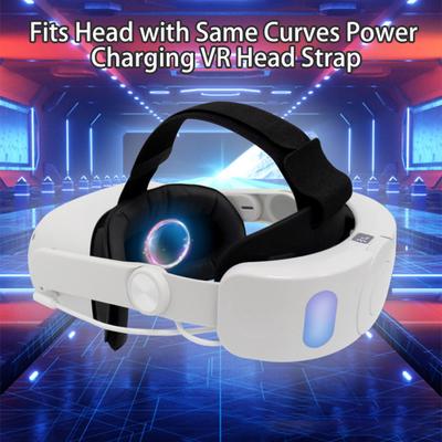 Head Strap Power Display Multi-point Adjustment Ergonomic 6000mAh with Colorful Breathing Lights Adjustable Virtual Reality Headset for Quest2