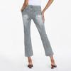 Women's Wide Leg Jeans Low Straight Stretch Jeans With Pockets