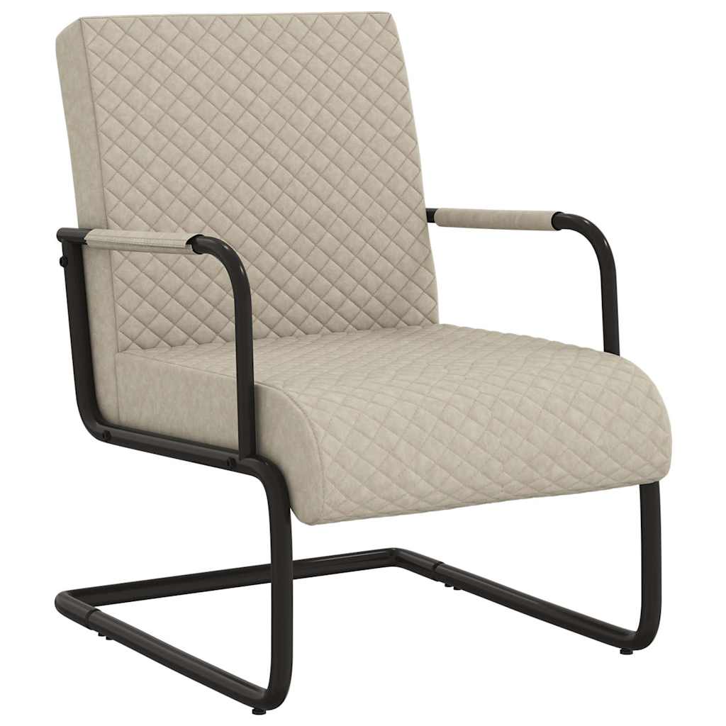 Cantilever Chair Light Gray Faux Leather