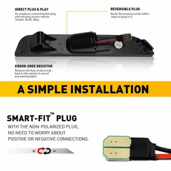 Pair Red Marker Side Light For Mustang 2010-2014 Bumper Lens Ford Rear Led Red