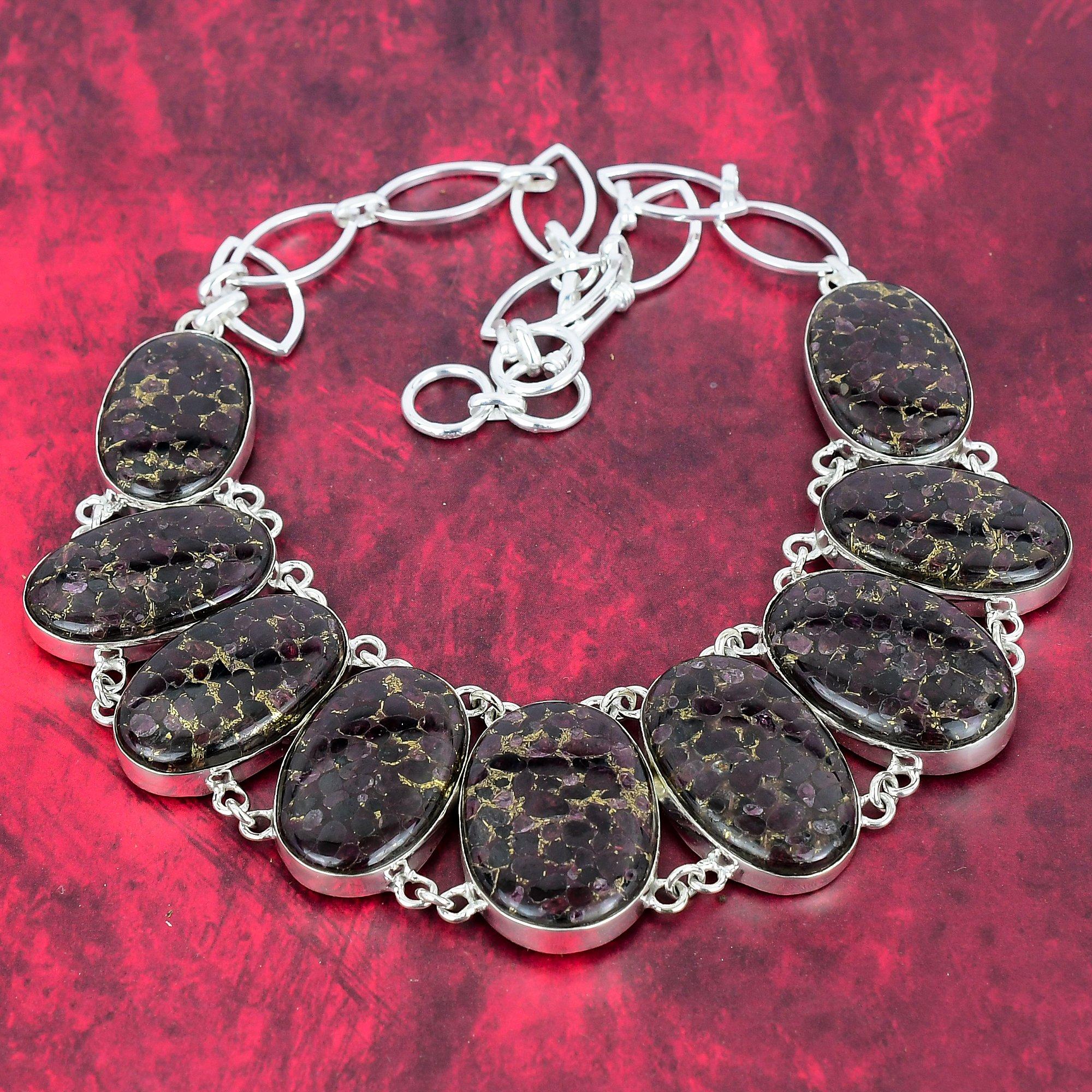 

Ожерелье из медного турмалина, ожерелье из чистого серебра 925 пробы с натуральным драгоценным камнем, ювелирные изделия ручной работы, подарок на день рождения и годовщину для мамы Adjustable with 18 inches фиолетовый