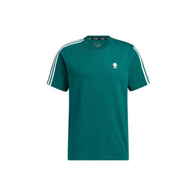adidas Neo Essentials 3-Stripes Tee With Logo Embroidery And Print Unisex Tops Forest-Green IK6079