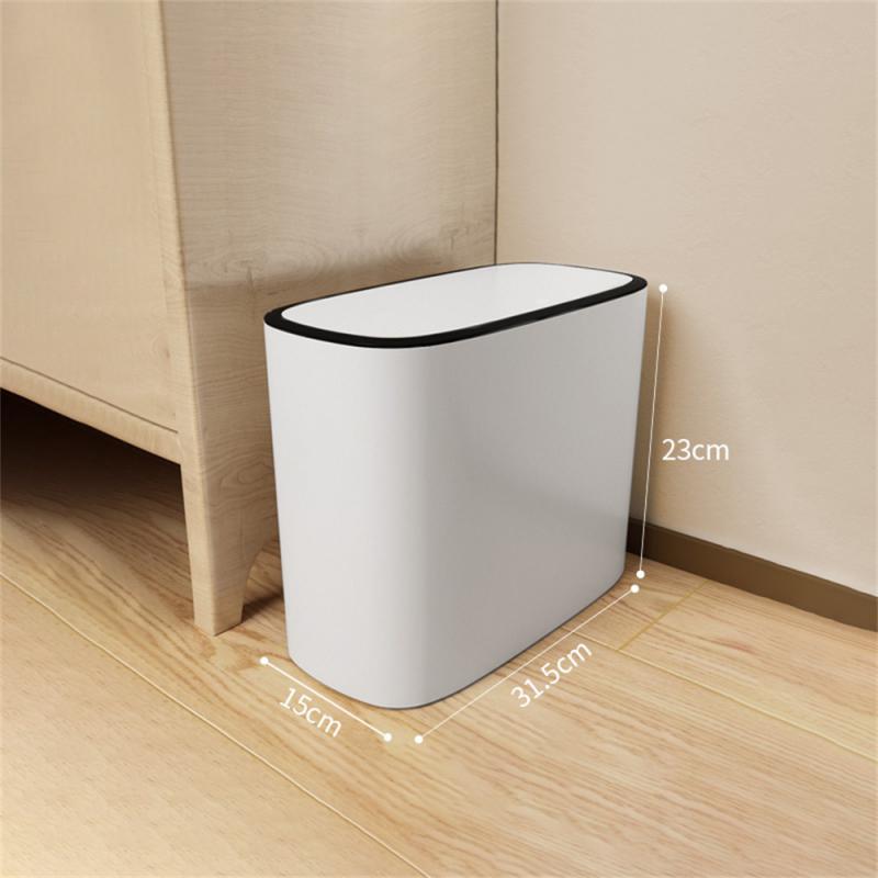 Kitchen Waterproof Storage Box Not Easy To Spread Out Kitchen Trash Can High Quality Narrow Design Push-type Trash Can