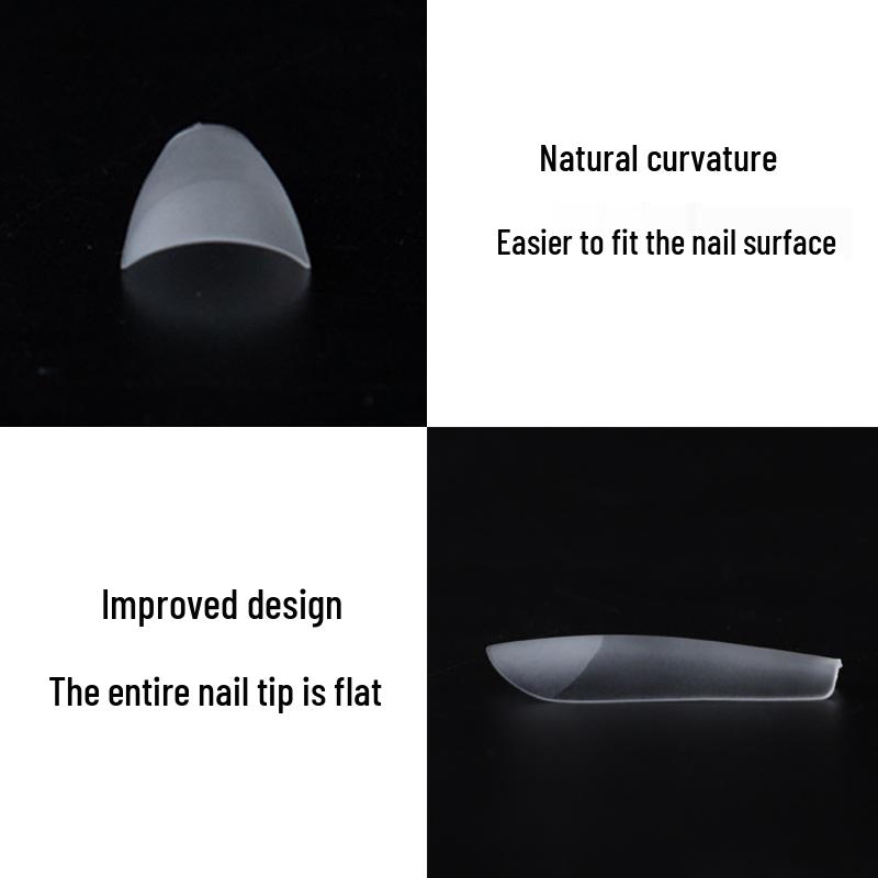 European & American Frosted Nail Tips - Trapezoidal, Ballet, Teardrop Shapes, No Polish Needed, Crease-Free, Dual-Use Patches
