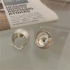 Shaped Brushed Metal Trendy Stud Earrings Women Frosted Earrings Ear Buckles Korean Style Earrings