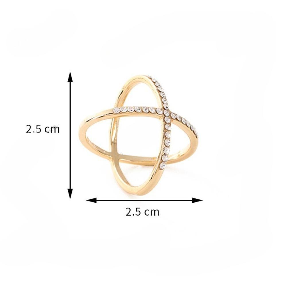 Simple Temperament Shining Rhinestone Gold Color Geometry Brooches Silk Scarf Buckle Shawl Buckle for Women Exquisite Jewelry
