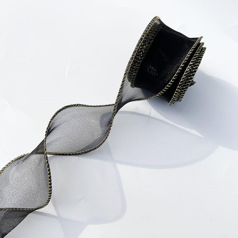 Iridescent Pearl Wave Silk Ribbon: Fishtail Yarn for Floral Arrangements & Decorations