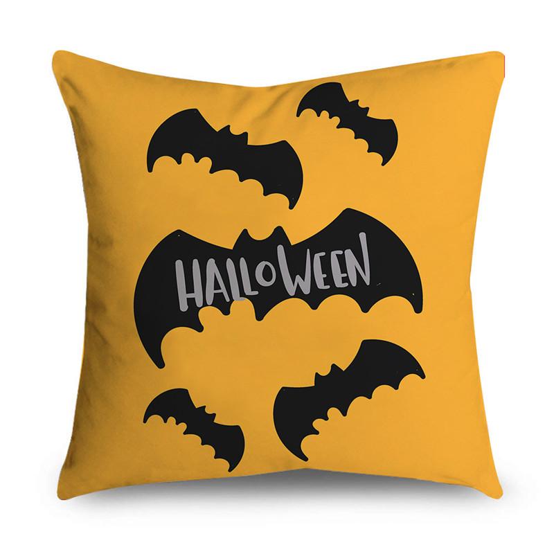 Halloween Theme Horror Pumpkin Wizard Print Pattern Cushion Cover Home Living Room Sofa Decoration Square Throw Pillow Cover