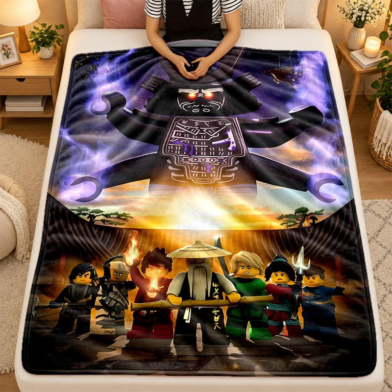 Flannel BlanketNinjago Warm Soft Throw Blanket for Indoor Sofa Bed Living Room Use