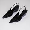 Women  High Heels 2025Pointed Toe Patent Leather Pumps Lady Daily Designer Shoes Wedges Strange Middle Low Heels