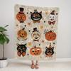 Nine-Square Grid Halloween Blanket Print for Sofa Chair Skin-Friendly Soft Blanket 2025 New for Home Halloween Decoration