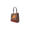 Coach Dempsey 30 Monogram Stripe Logo Decor Vertical Fabric And Leather Tote Bag Women Tote Bags Red-Orange Brown 1917-IMQZV