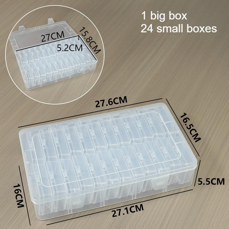 

Transparent Plastic Craft Storage Box, Portable Multifunctional Storage Box, Suitable for Jewelry, Beads, DIY Art Supplies 1+24