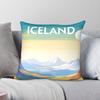 Iceland Travel Square Pillowcase Polyester Linen Velvet Pattern Zip Decor Pillow Case Room Cushion Cover