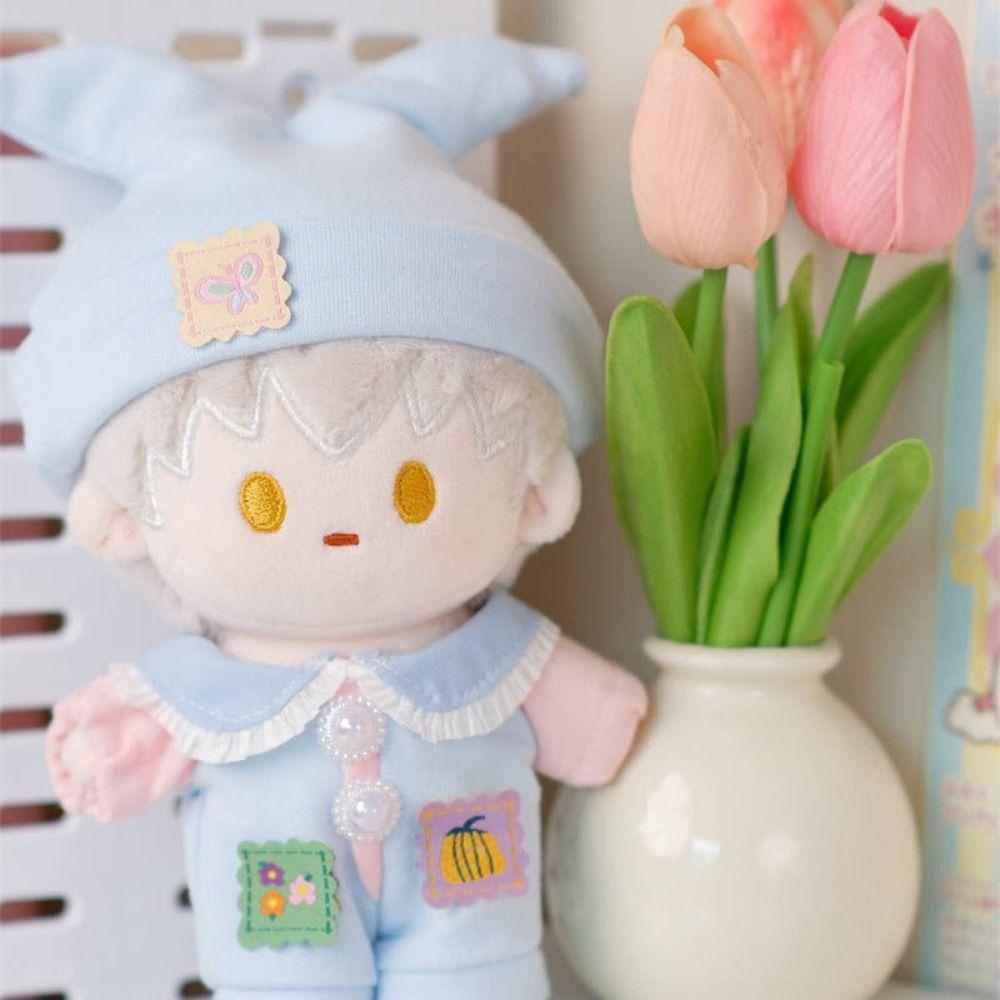 Little Devil Doll Clothes Multicolor Doll Mini Pajamas Kawaii Doll Jumpsuits Cap Set for Labubu