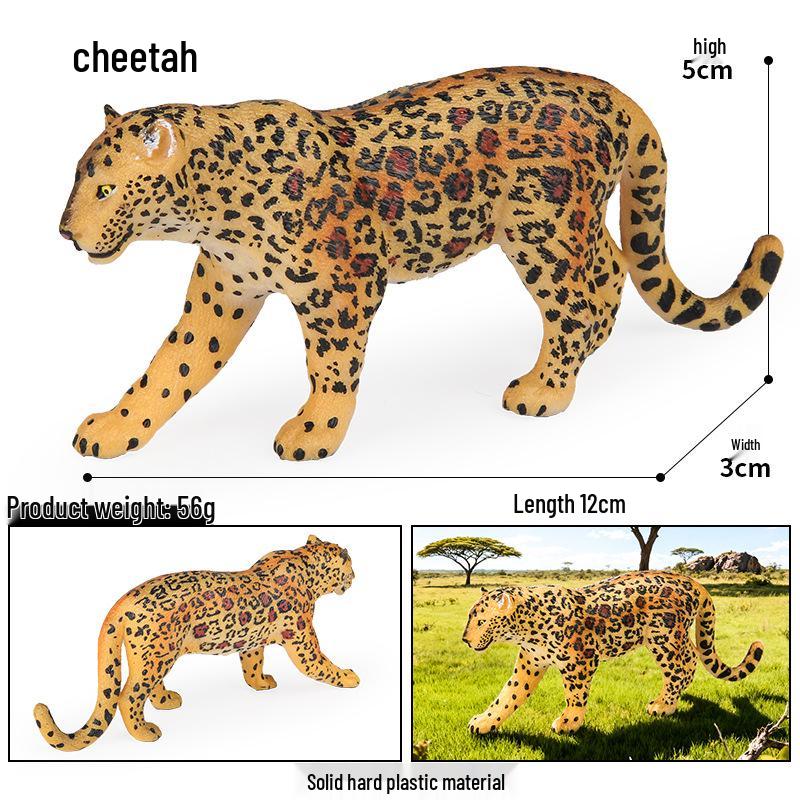 Wildlife Simulation Model: Tiger, Lion, Panda, Elephant, Rhinoceros, Kangaroo, Leopard, Horse, Sheep Toy Set
