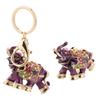 Keychain Exquisite RhinestoneEncrusted Elephant Car Bag Pendant for Girl Birthday Gift(Dark Brown )