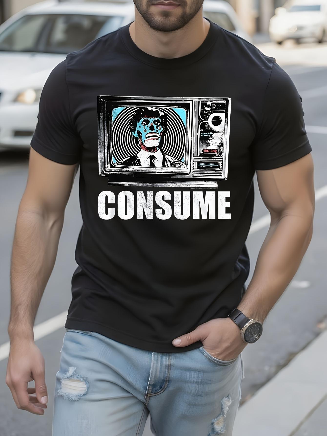 They Live Movie Graphic Tshirt - Black Consume Vintage TV... S