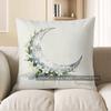 2D Moon With Flowers: A Cozy Decorative Pillow Pattern Cushion Cover Suitable For Sofa Bedroom Car Pillow Cover