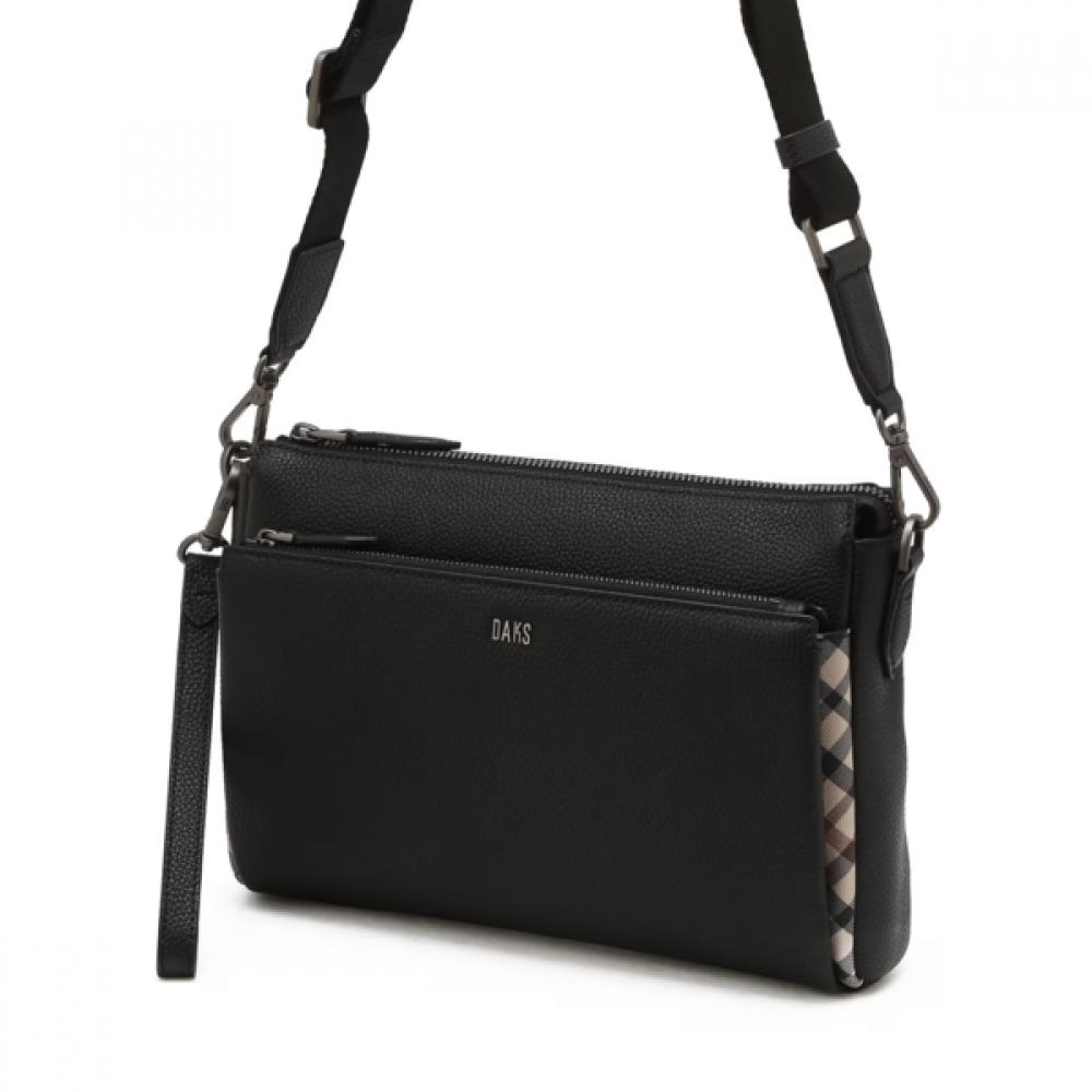 Daks Black Leather Crossbody Bag Dbba6e112bk