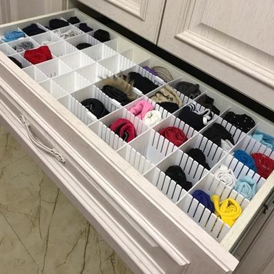 Schubladenteiler, Schubladenteiler-Organizer, 5 Stück, DIY-Kunststoffgitter, verstellbarer Kunststoffteiler, Haushaltsaufbewahrung, Make-up