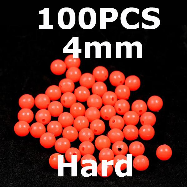 

100pcs Fishing Space Beans Luminous Round Float Balls Stopper Glow Rigging Beads Plastic Tackle Lure Accessories Red Green 4mm